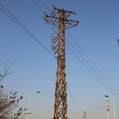 角度によって電流を通される220kv送電線タワー、10m高圧電気タワー