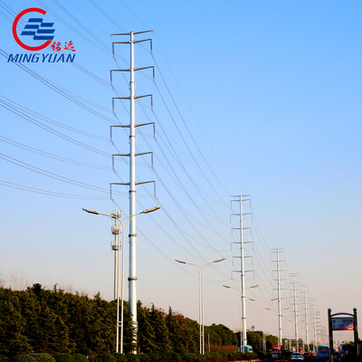 132kv鋼鉄送電線タワー ポールは電力100mの高さに電流を通しました